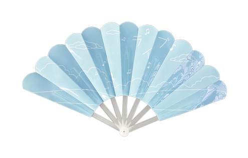 片面プラスチック扇子 Lサイズ(8寸7間)